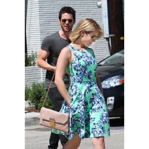 J. Crew Women's Floral Sleeveless Fit & Flare Pocketed Dress Lime Green Size 0